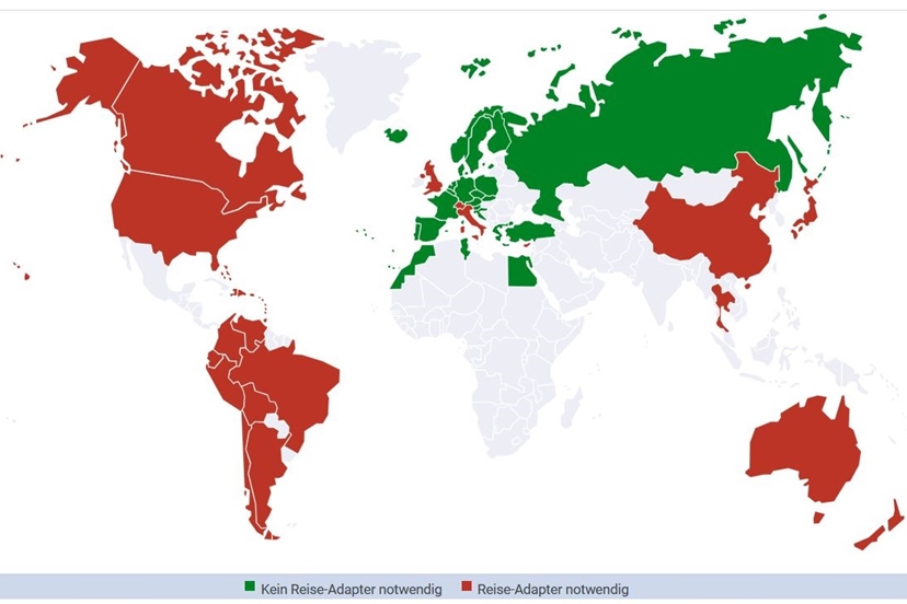 Steckdosen weltweit Karte